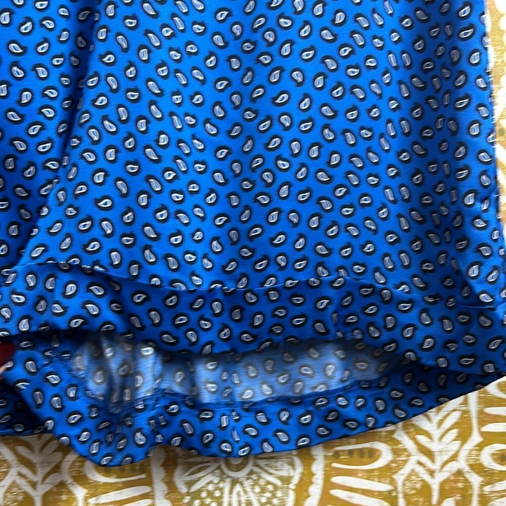 NWOT Maje Ilona Paisley Print Satin Ruched Playsuit Romper in Blue Sz EU40 US L - Picture 13 of 16